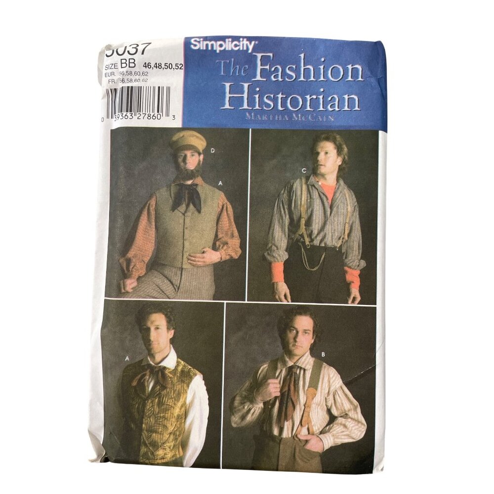 Simplicity 5037 Costume Sewing Pattern Sizes BB 46-52 Mens Steampunk Hat UNCUT